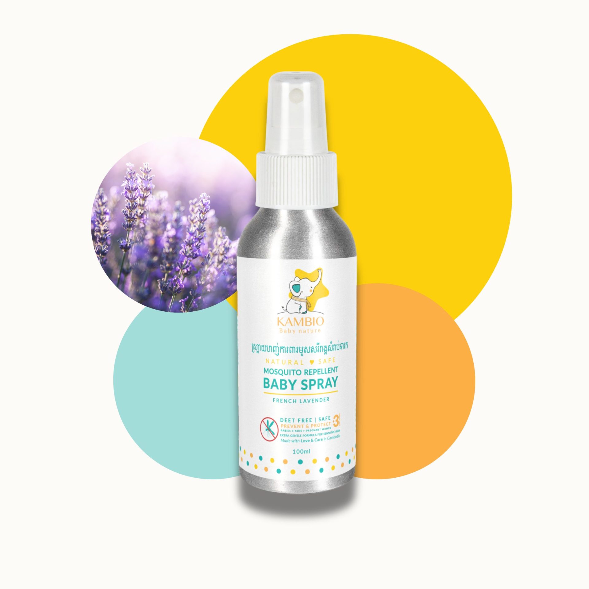 Natural mosquito repellent body spray for baby by kambio nature french lavender 100ml