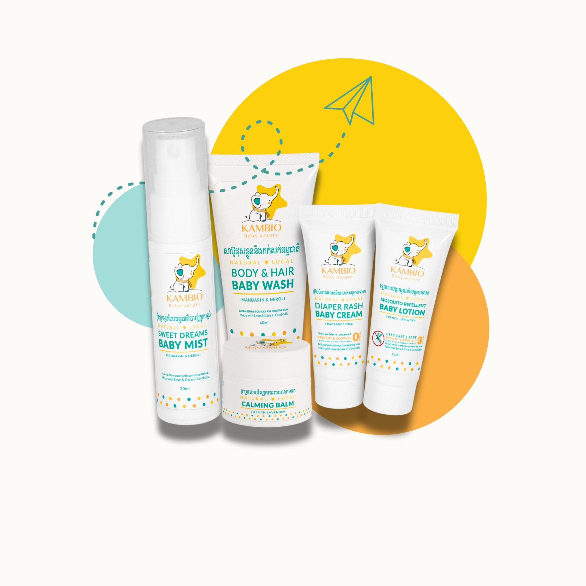 natural baby travel set by kambio nature 5 products