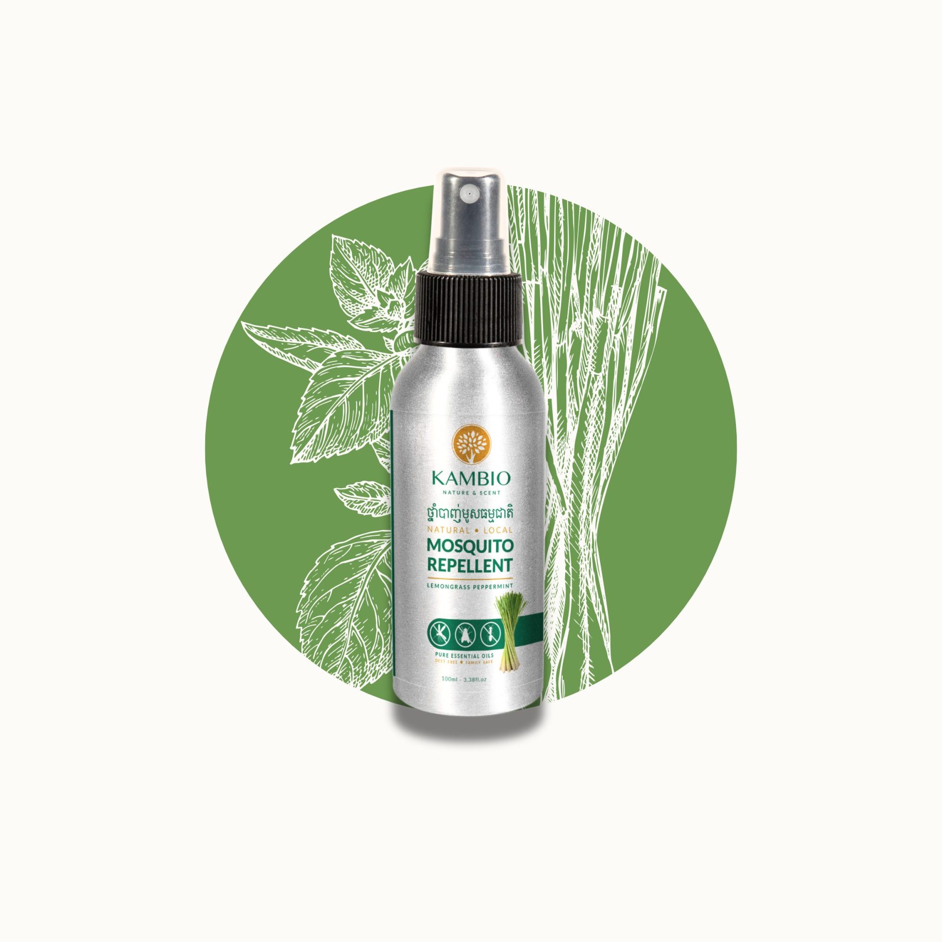 natural Mosquito repellent aluminium sustainable bottle natural by kambio nature