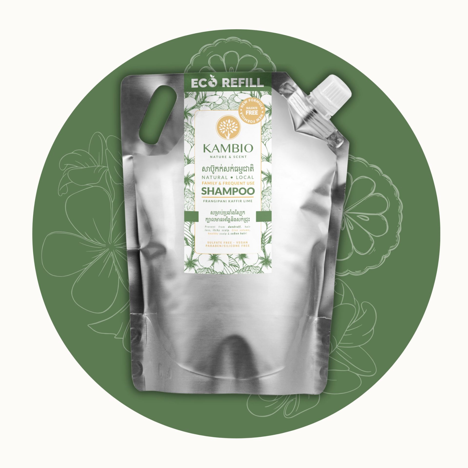 Natural shampoo frequent use by kambio nature 1 liter refill pouch