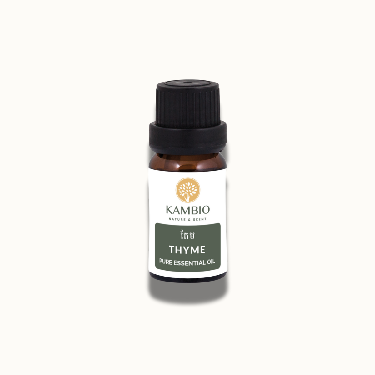 Thyme essential oil bottle