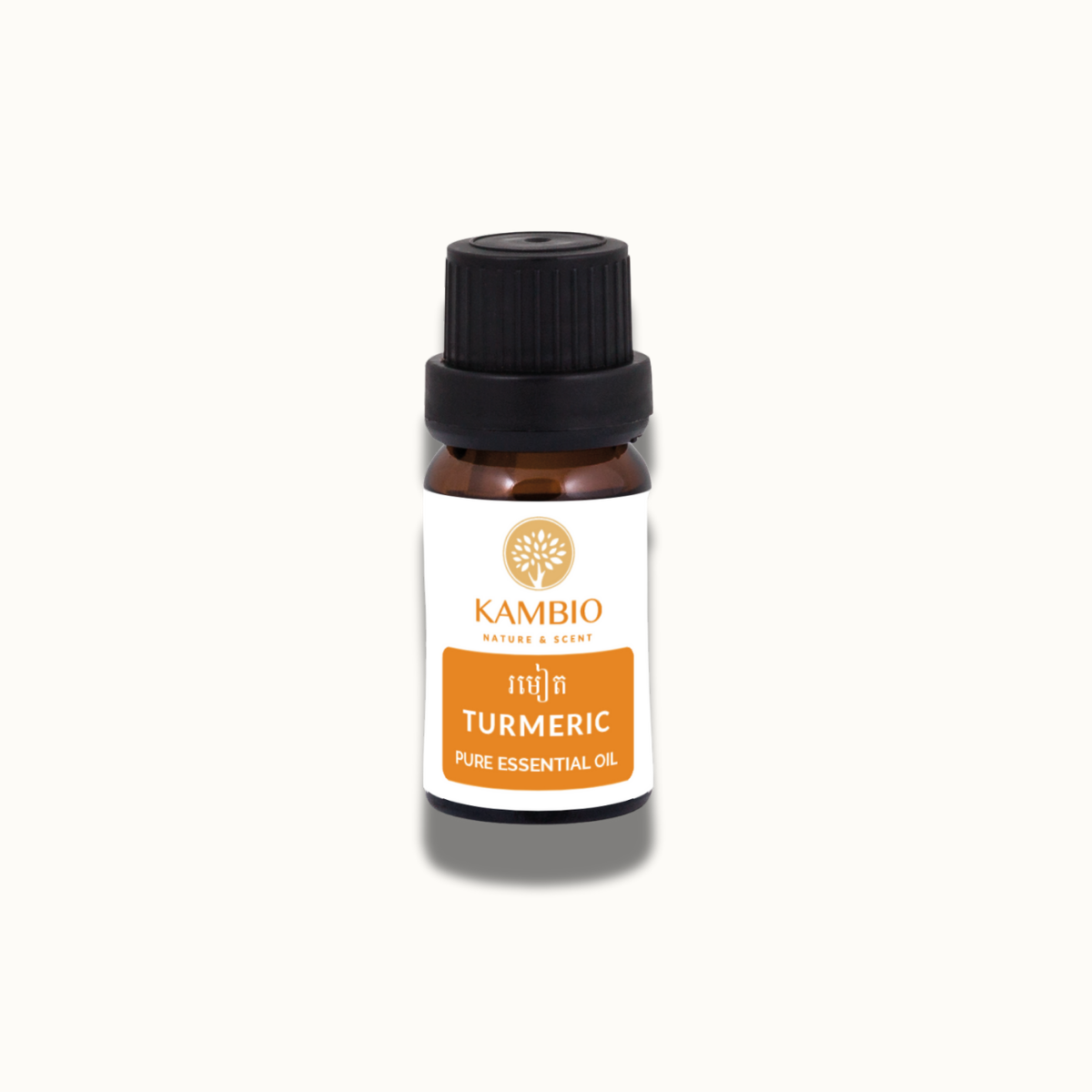 MOCKUP_ESSENTIAL OIL_TURMERIC (2) turmeric essential oil - kambio nature in bottle of 10ml
